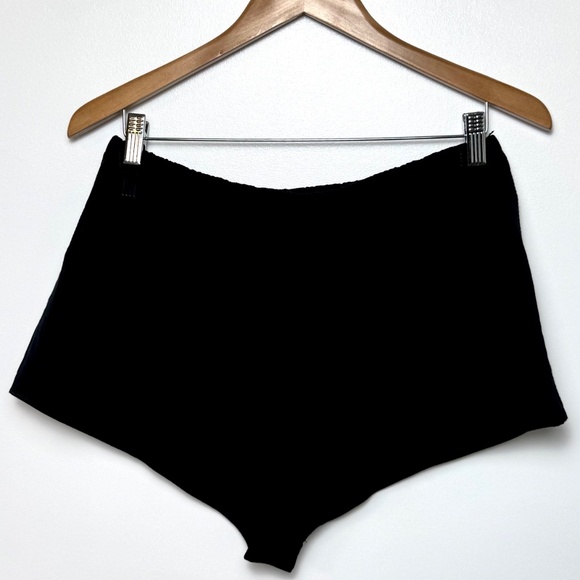 NWT BY ANTHROPOLOGIE Micro Tap Short Women's Size M Black Cotton-linen Blend - Picture 2 of 10